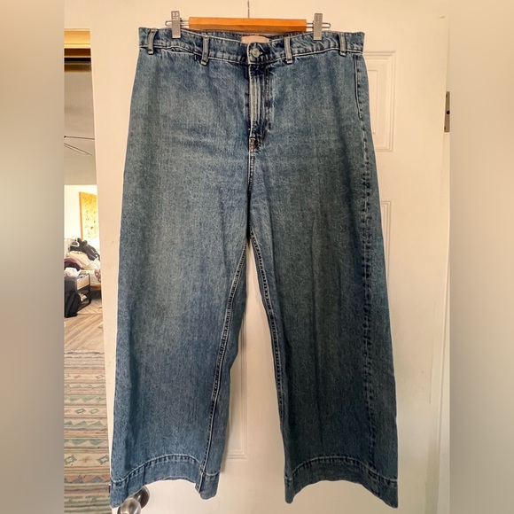 Everlane Wide Leg Crop Jeans White Label Edition 2 size 33  size 16 - Picture 2 of 7